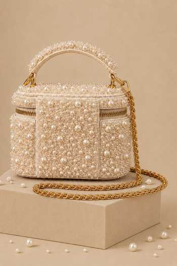 House Of Kosha Aria Pearl Embellished Vanity Bag 