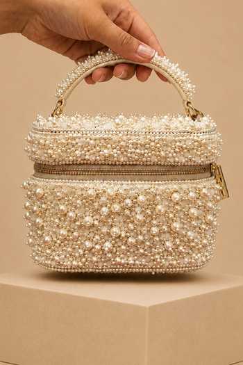 House Of Kosha Aria Pearl Embellished Vanity Bag 