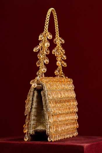 House Of Kosha Gold Myra Crystal Embellished Mini Bag Online at Aza Fashions House Of Kosha_Gold Myra Crystal Embellished Mini Bag _Online_at_Aza_Fashions
