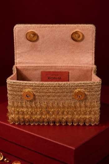 House Of Kosha Gold Myra Crystal Embellished Mini Bag at Aza Fashions House Of Kosha_Gold Myra Crystal Embellished Mini Bag _at_Aza_Fashions