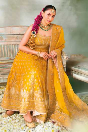 Sheetal Batra Afraa Embroidered Anarkali Palazzo Set 