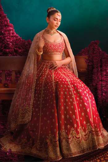 Sheetal Batra Noorbano Embroidered Raw Silk Lehenga Set 