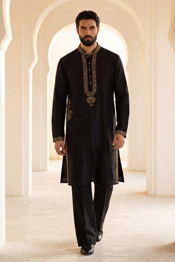 Amit Arora Chanderi Silk Kurta & Pant Set 