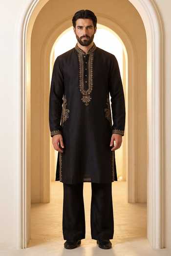 Amit Arora Chanderi Silk Kurta & Pant Set 