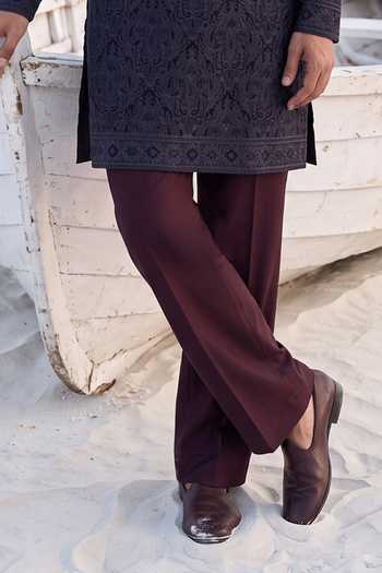 Amit Arora Blue Silk, Cotton, Modal Embroidered Kurta And Palazzo Set Online at Aza Fashions Amit Arora_Blue Silk, Cotton, Modal Embroidered Kurta And Palazzo Set _Online_at_Aza_Fashions
