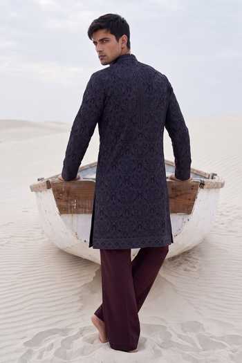 Amit Arora Embroidered Silk Kurta & Palazzo Set 