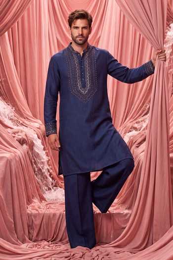 Amit Arora Chanderi Silk Kurta & Pant Set 