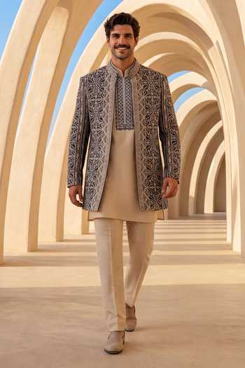 Amit Arora Dori Embroidered Jacket & Kurta Set 