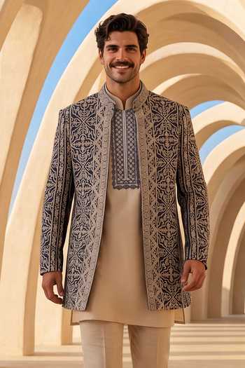 Amit Arora Dori Embroidered Jacket & Kurta Set 