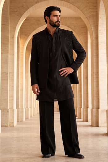 Amit Arora Bead Work Jacket & Kurta Set 