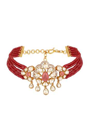 Hrisha Zirconia Embellished Pendant Choker Set 