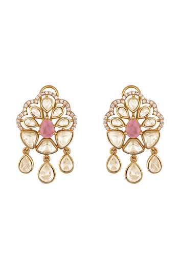 Hrisha Pink Zirconia Embellished Pendant Choker Set Online at Aza Fashions Hrisha_Pink Zirconia Embellished Pendant Choker Set _Online_at_Aza_Fashions