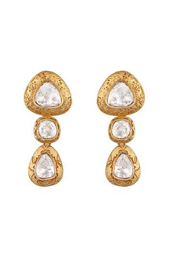 Buy Hrisha Gold Plated Kundan Polki Embellished Pendant Necklace Set Online at Aza Fashions Buy_Hrisha_Gold Plated Kundan Polki Embellished Pendant Necklace Set _Online_at_Aza_Fashions