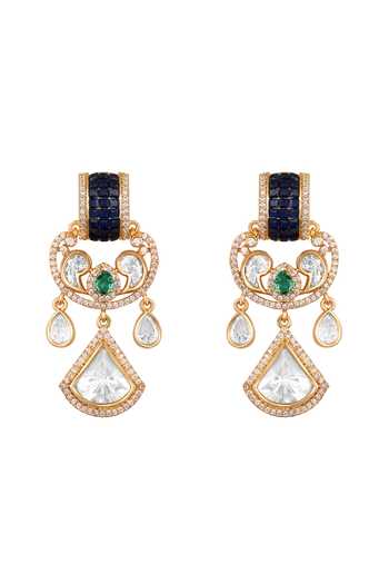 Buy Hrisha Blue Cubic Zirconia Studded Pendant Necklace Set Online at Aza Fashions Buy_Hrisha_Blue Cubic Zirconia Studded Pendant Necklace Set _Online_at_Aza_Fashions