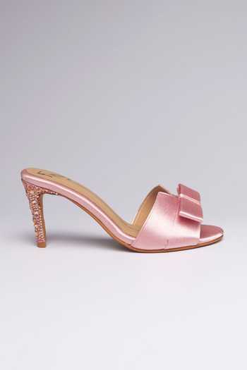 Nidhi Bhandari Pink Bow Embellished Heels Online at Aza Fashions Nidhi Bhandari_Pink Bow Embellished Heels _Online_at_Aza_Fashions