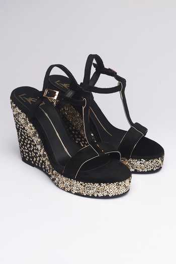 Nidhi Bhandari Sequin Embellished Platform Wedges 