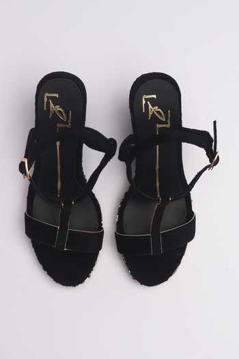 Nidhi Bhandari Sequin Embellished Platform Wedges 
