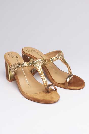 Nidhi Bhandari Sequin Embroidered Block Heels 