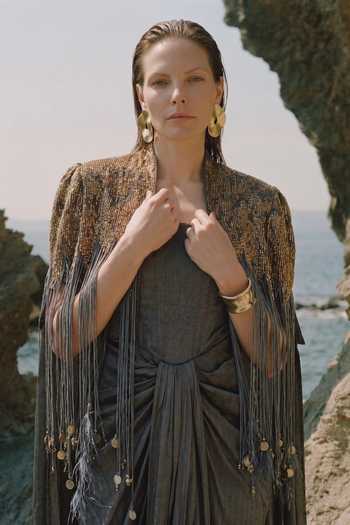 Buy Nikita Mhaisalkar Grey Silk Satin, Suiting Draped Corset Saree Gown With Cape Online at Aza Fashions Buy_Nikita Mhaisalkar_Grey Silk Satin, Suiting Draped Corset Saree Gown With Cape _Online_at_Aza_Fashions
