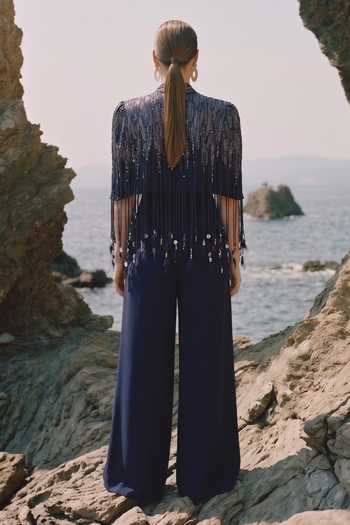 Nikita Mhaisalkar Meteor Embroidered Jumpsuit With Cape