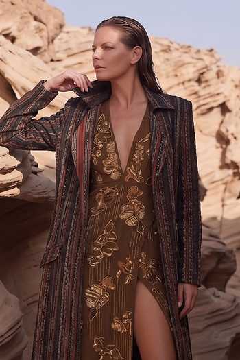 Nikita Mhaisalkar Stripe Print Trench Jacket