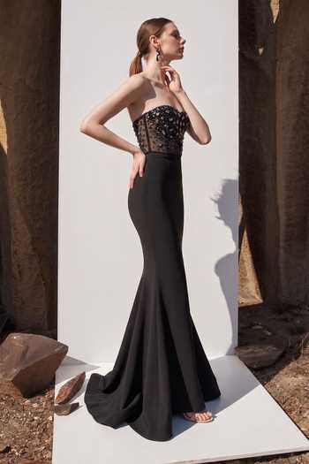 Nikita Mhaisalkar Holographic Space Embroidered Fishtail Gown
