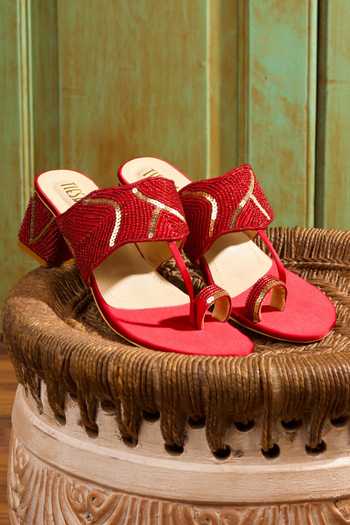 Tiesta Kolhapuri Satin Heels