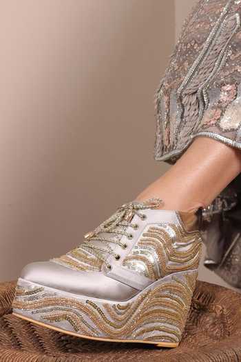 Tiesta Sequin Embellished Sneaker Wedges 
