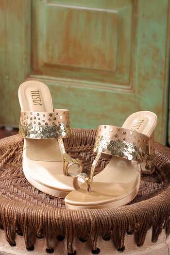 Tiesta Kissa Sequin Work Kolhapuri Block Heels