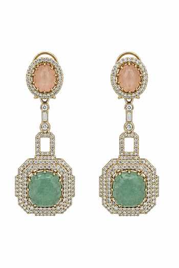 Vivinia By Vidhi Mehra Multi Color Semi-precious Statement Earrings Online at Aza Fashions Vivinia By Vidhi Mehra_Multi Color Semi-precious Statement Earrings _Online_at_Aza_Fashions