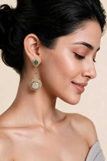 Vivinia By Vidhi Mehra Semi-Precious Statement Earrings 