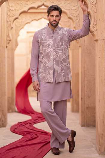 Amit Arora Hand Embroidered Waistcoat Set 