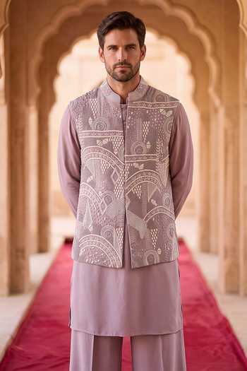 Amit Arora Hand Embroidered Waistcoat Set 