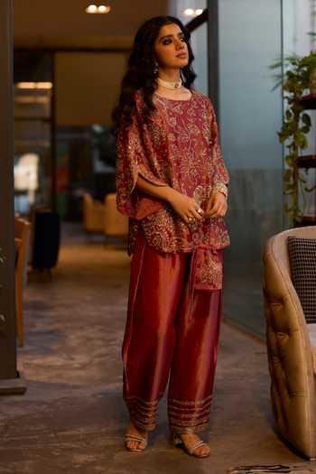 Sarang Kaur Hand Embroidered Kurta With Pant 