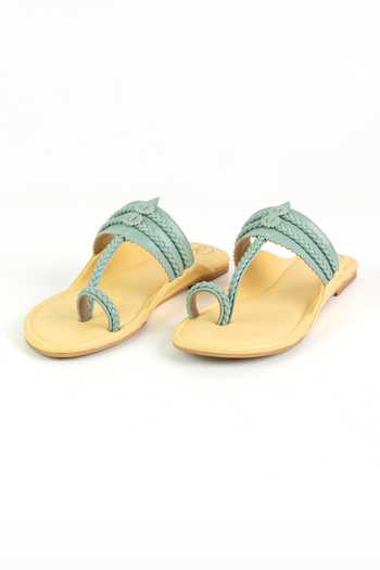 Preet Kaur Yellow Colorblock Kolhapuri Flats 