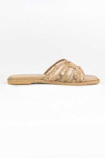 Buy Preet Kaur Beige Lace Embellished Flats Online at Aza Fashions Buy_Preet Kaur_Beige Lace Embellished Flats _Online_at_Aza_Fashions