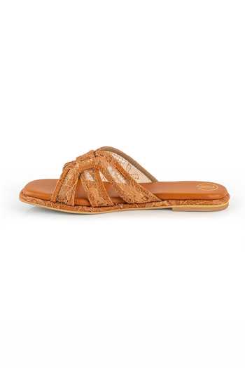 Preet Kaur Brown Lace Embellished Flats Online at Aza Fashions Preet Kaur_Brown Lace Embellished Flats _Online_at_Aza_Fashions