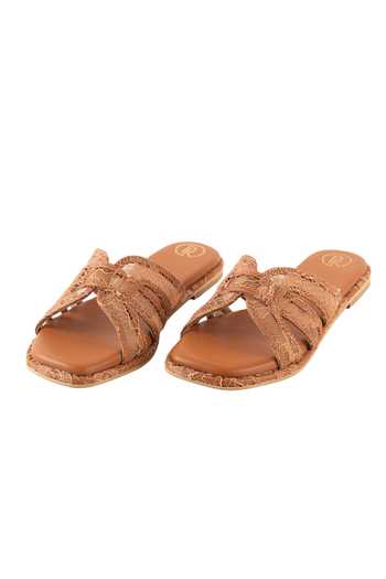 Preet Kaur Brown Lace Embellished Flats 