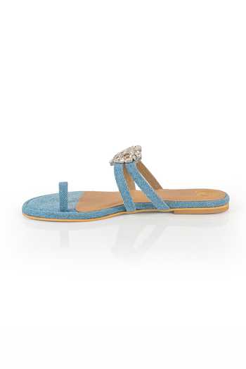 Buy Preet Kaur Blue Denim Heart Flats Online at Aza Fashions Buy_Preet Kaur_Blue Denim Heart Flats _Online_at_Aza_Fashions