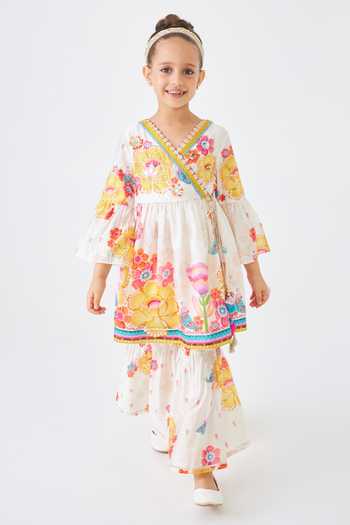 Joey & Pooh Freya Embroidered Angarkha & Pant Set 