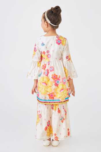 Joey & Pooh Freya Embroidered Angarkha & Pant Set 