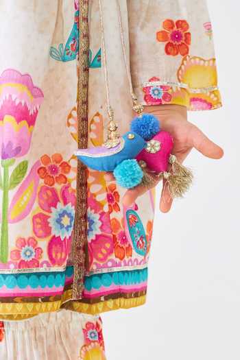 Buy Joey & Pooh Off White Cotton, Chanderi Freya Embroidered Angarkha And Pant Set Buy_Joey & Pooh_Off White Cotton, Chanderi Freya Embroidered Angarkha And Pant Set