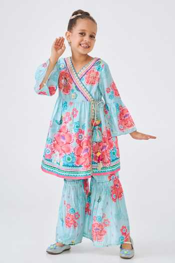 Joey & Pooh Freya Yoke Embroidered Angarkha & Pant Set 