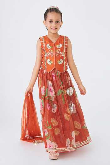 Joey & Pooh Riva Embroidered Top Skirt Set 
