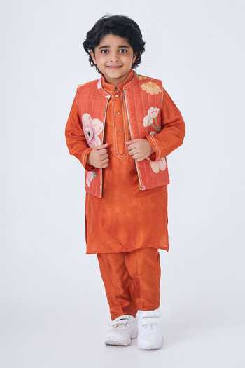 Joey & Pooh Riva Quilted Bundi & Kurta Set 