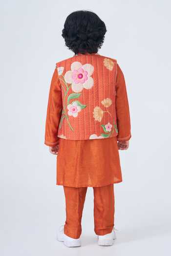 Joey & Pooh Riva Quilted Bundi & Kurta Set 