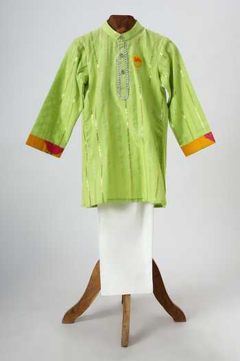 Minime Organics Embroidered Kurta & Pyjama Set 