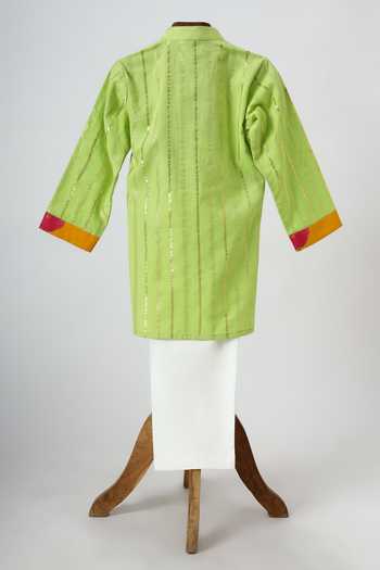 Minime Organics Embroidered Kurta & Pyjama Set 