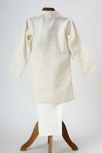 Minime Organics Lace Work Kurta & Pyjama Set 