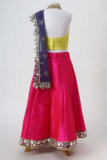 Minime Organics Embroidered Blouse Lehenga Set 